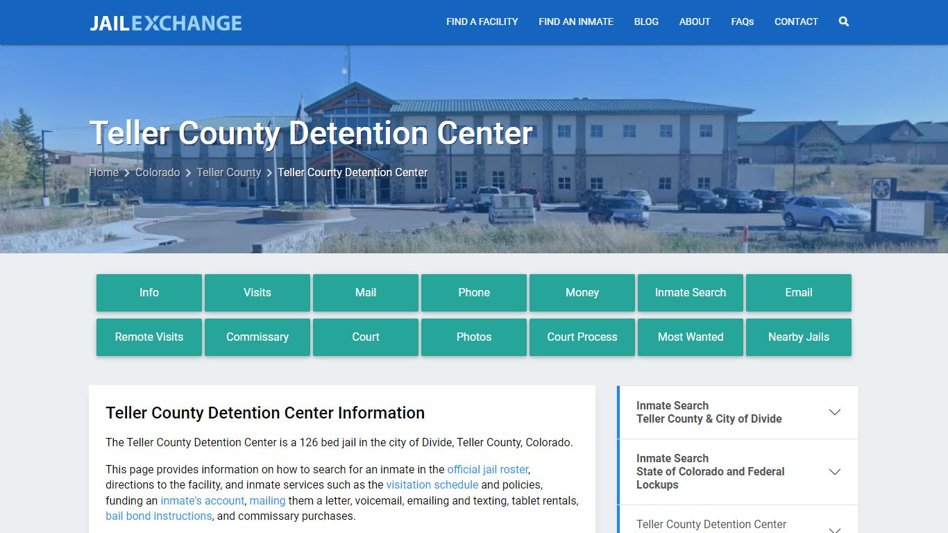Teller County Detention Center, CO Inmate Search, Information