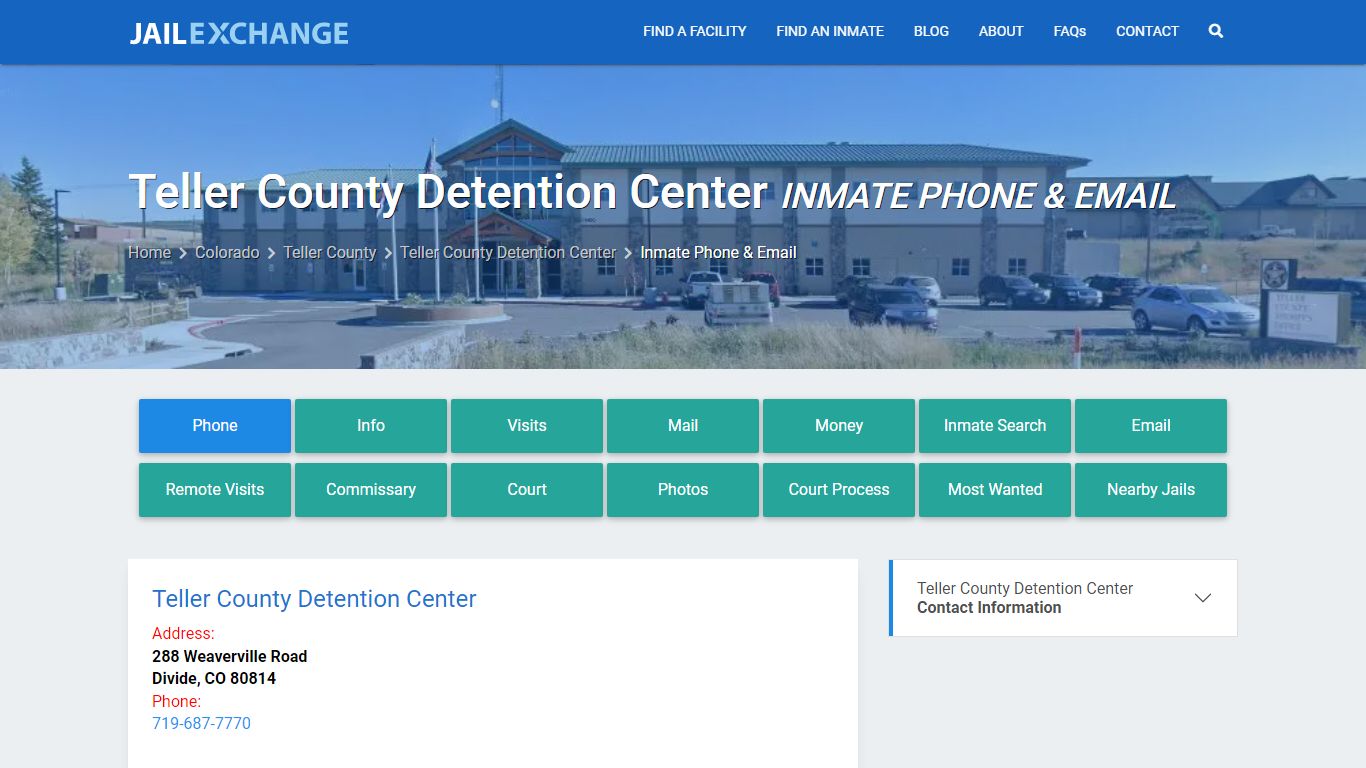 Inmate Phone - Teller County Detention Center, CO - Jail Exchange