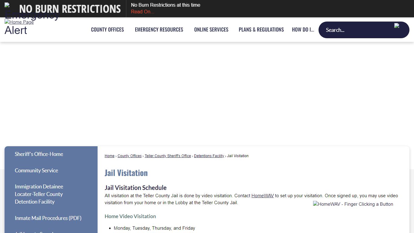 Jail Visitation | Teller County, CO - TCSO
